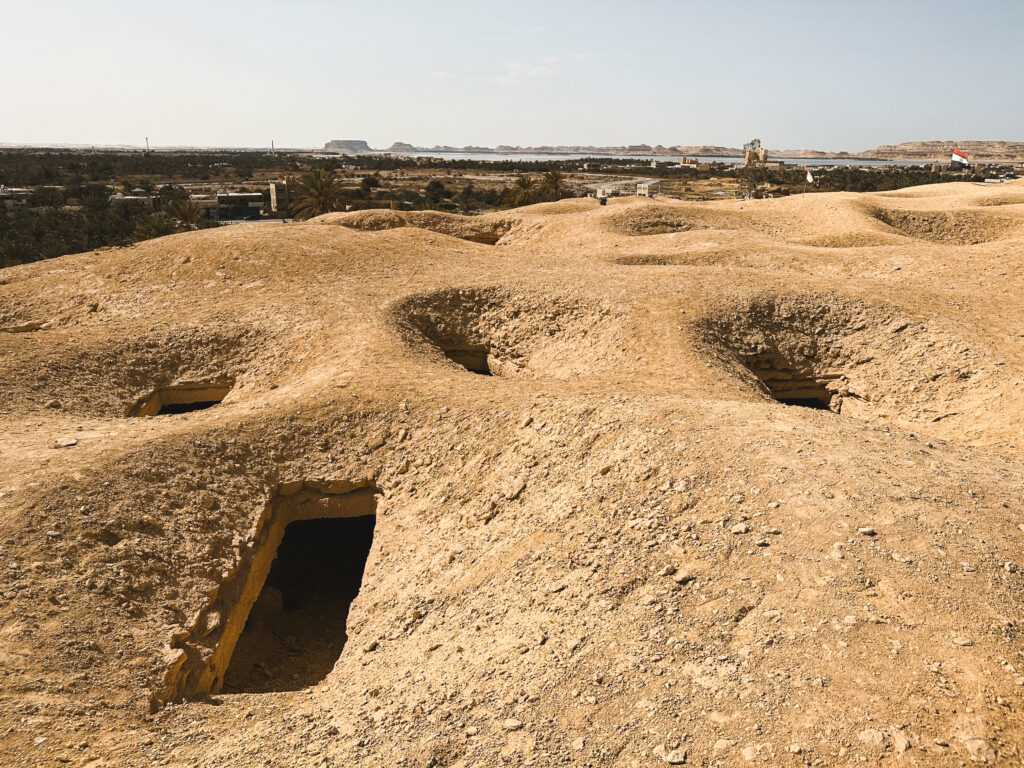 Tombs in the Mountain of the Dead in siwa oasis