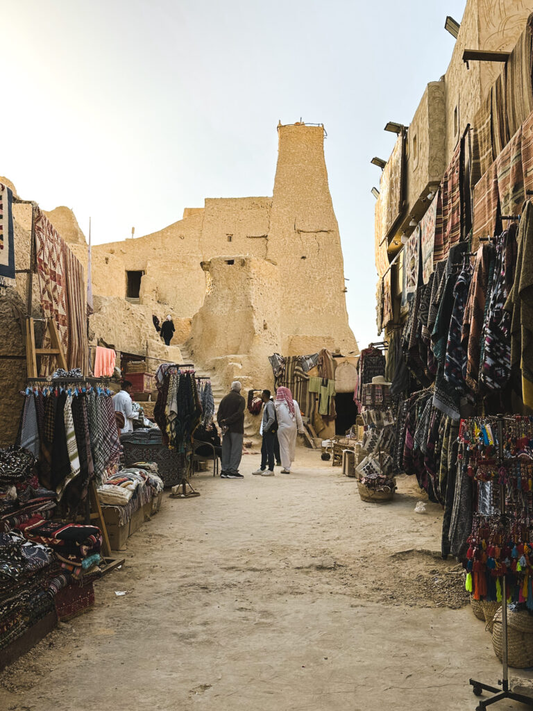 local market at the entrance of shali fortress in siwa
