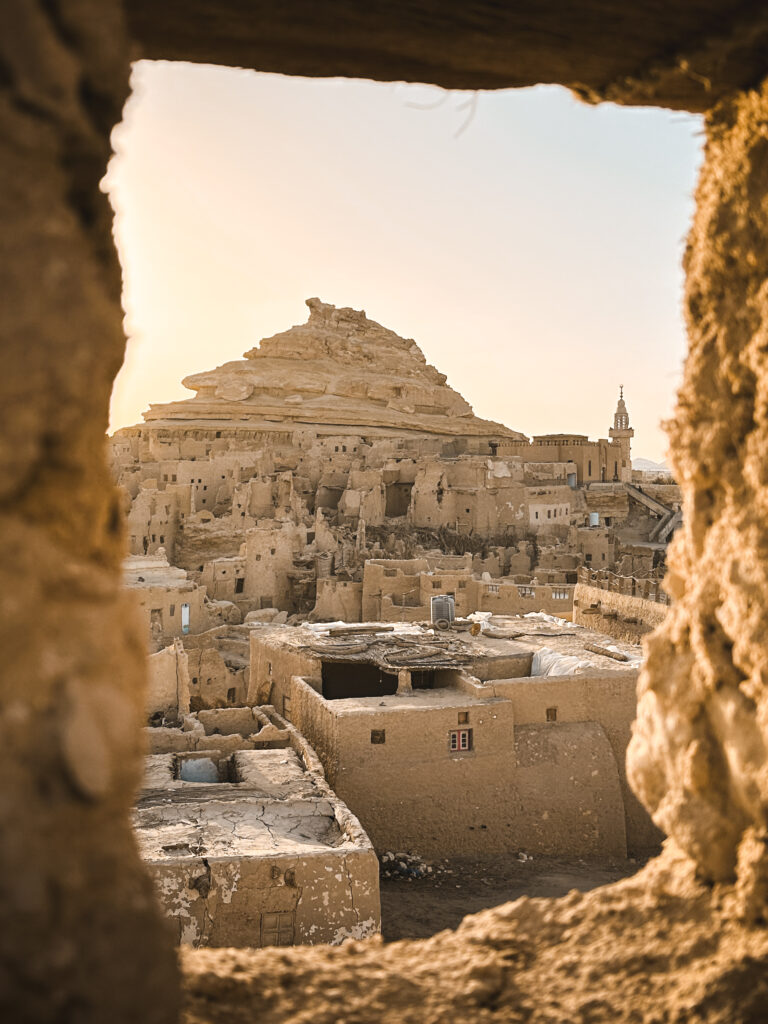 views from shali fortress at sunset