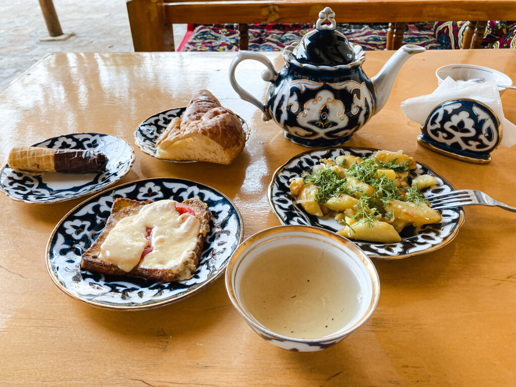Breakfast at the Hostel uzbekistan