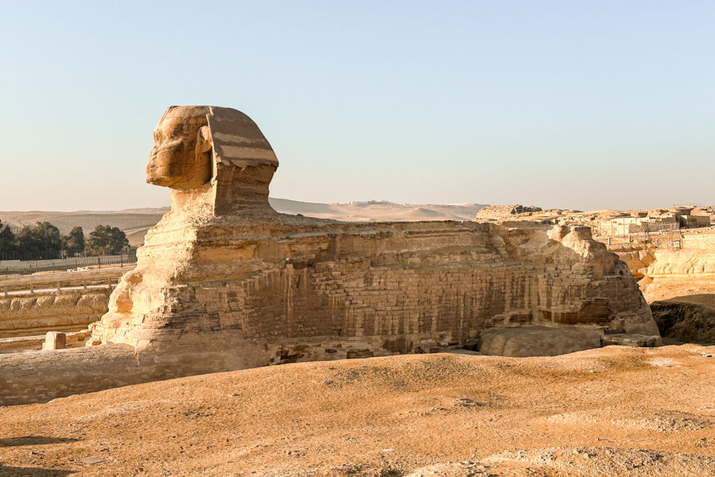 Side View of the Sphinx at sunrise
