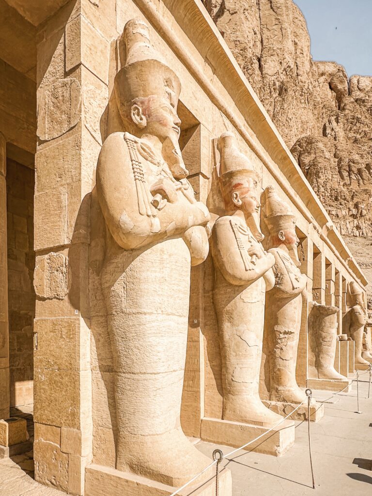 Details of the statues in the Mortuary Temple of Hatshepsut