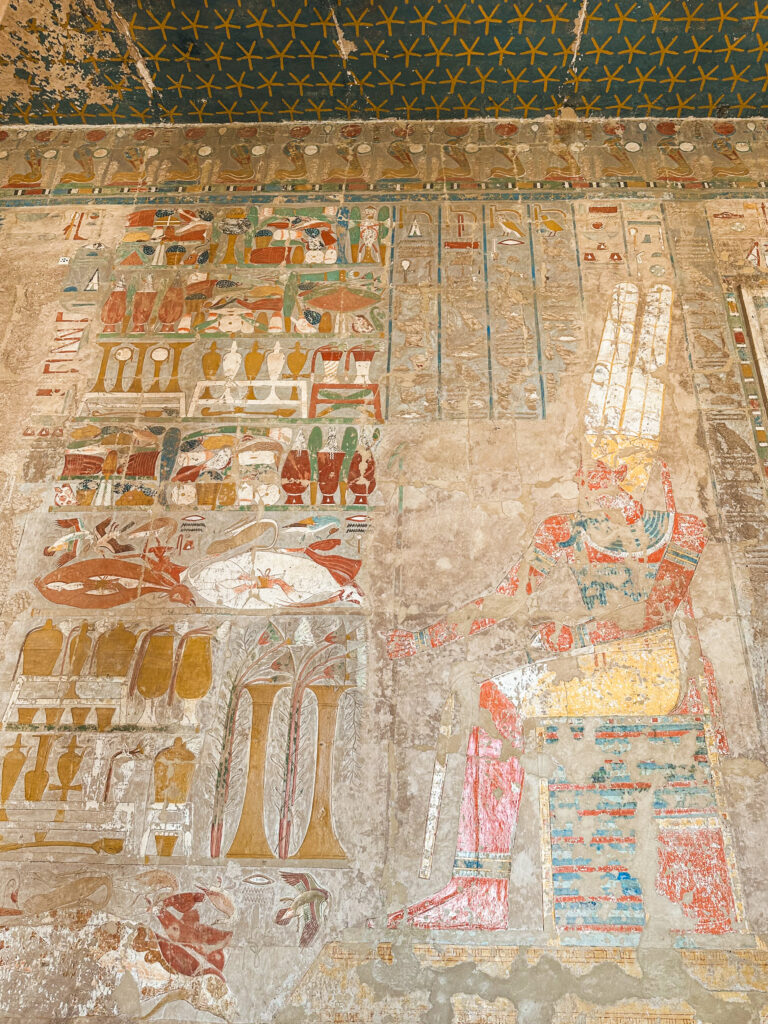 colourful details in the Mortuary Temple of Hatshepsut