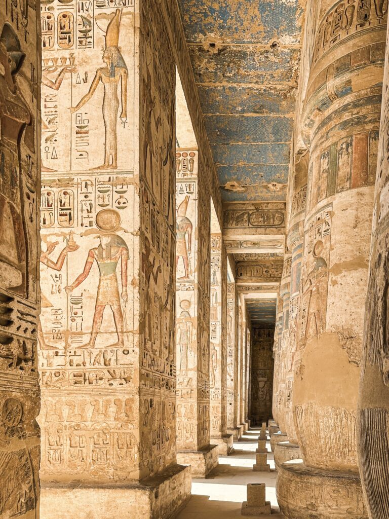 Colourful Details in the Columns in medinet habu