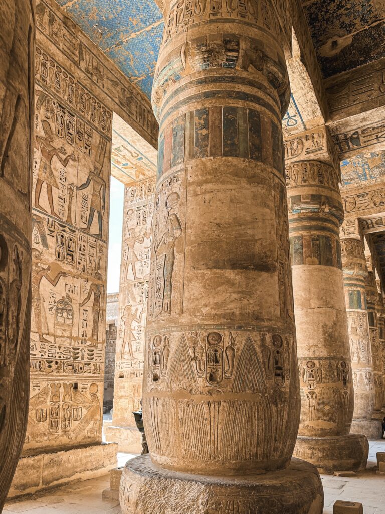 Colourful Details in the Columns in medinet habu