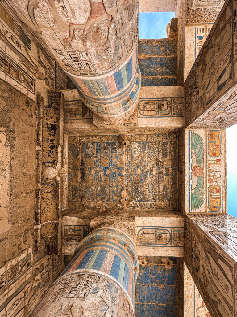 Colourful Details in the Ceilings in Medinet Habu