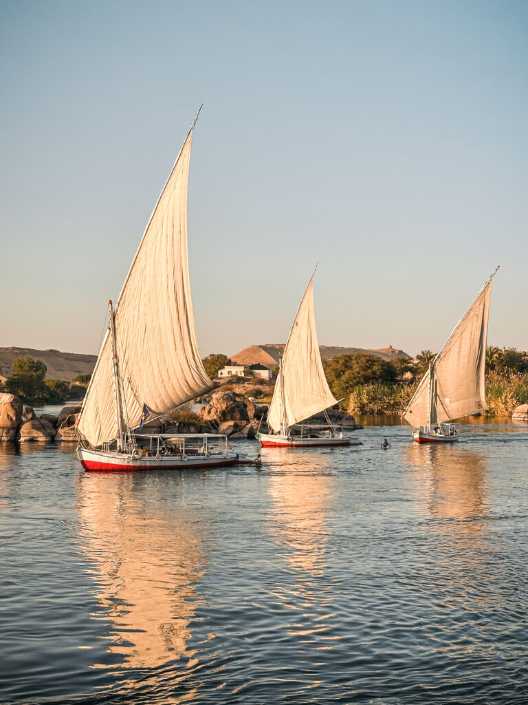 Traditional feluccas on the Nile