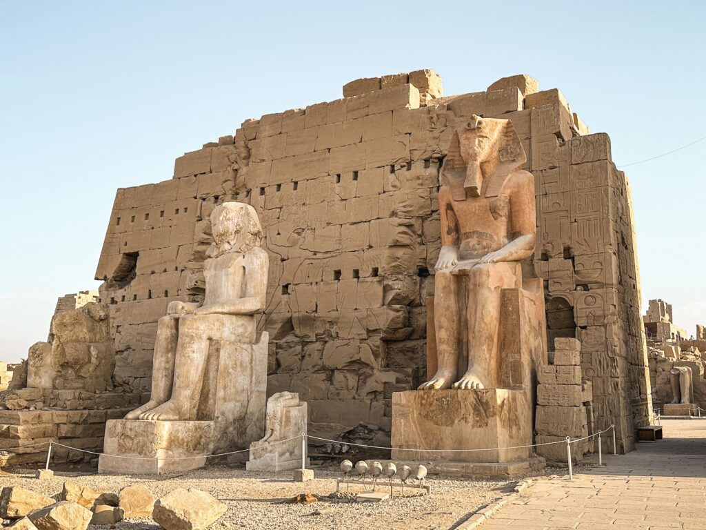 some Temple Entrance with large statues Karnak Complex