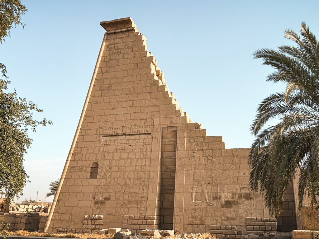 half fallen Temple inside Karnak Complex