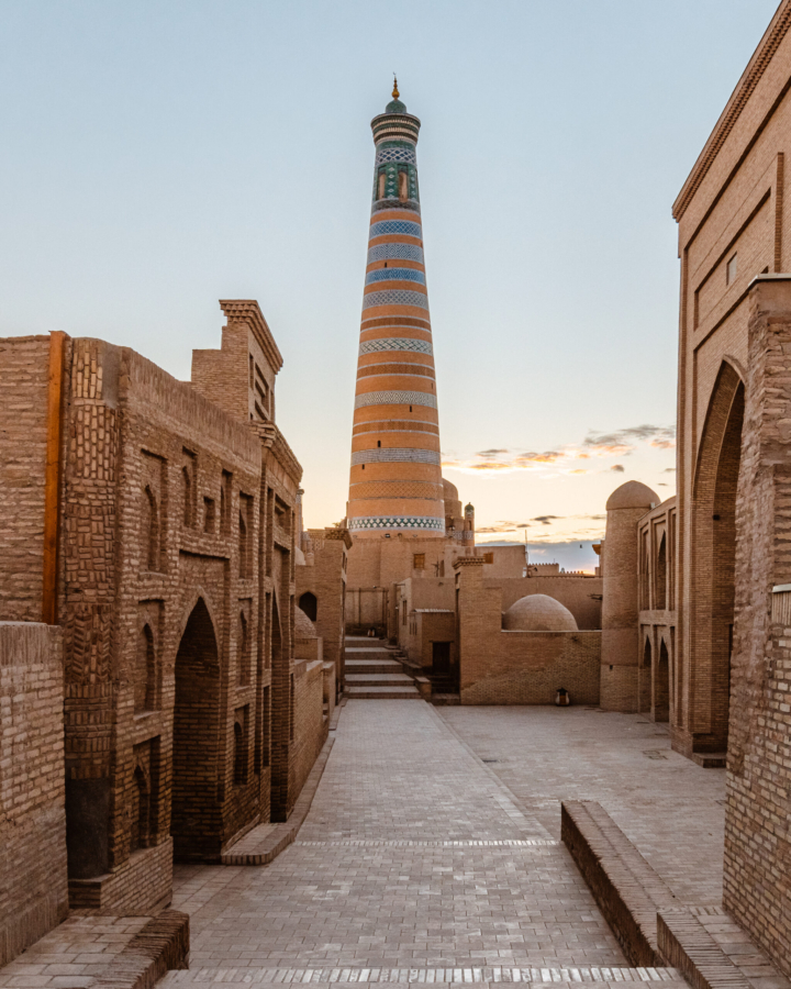 Empty Streets of the Itchan Kala at Sunrise, Khiva Uzbekistan
