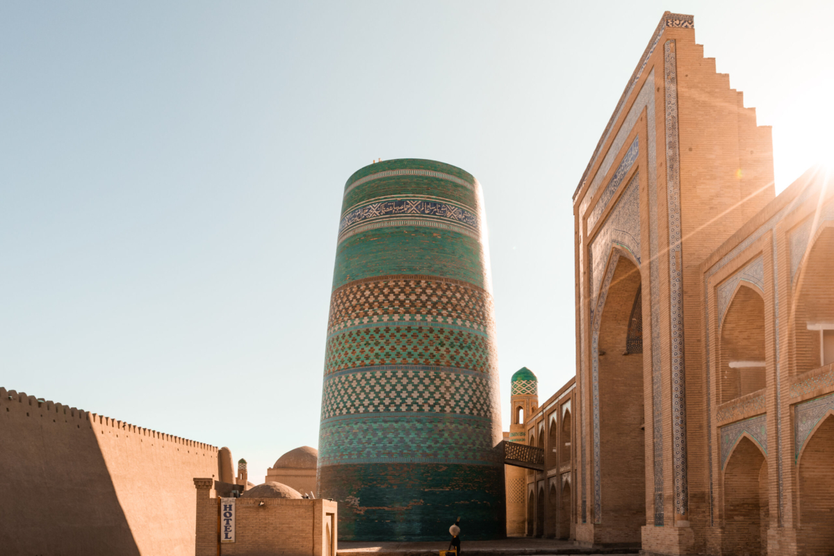 Kalta Minor Minaret sunrise, Khiva Uzbekistan