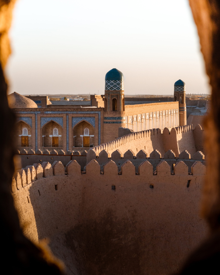 Views at Sunset from the Watchtower khiva uzbekistan