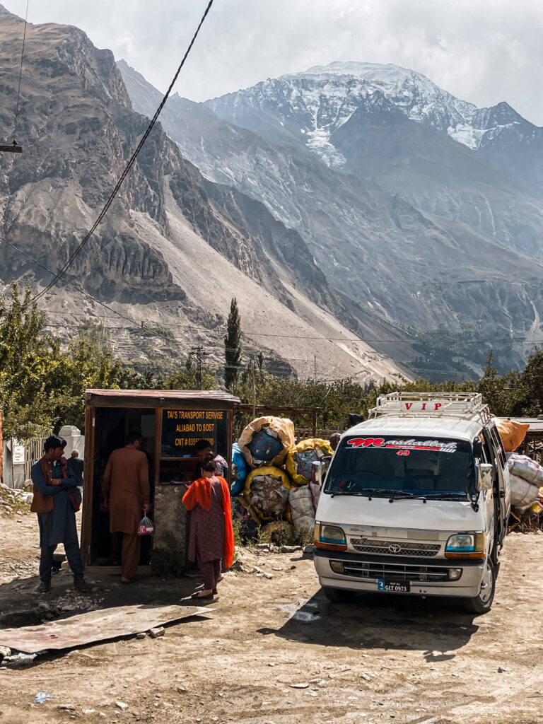 Local Minibus Station in Pakistan