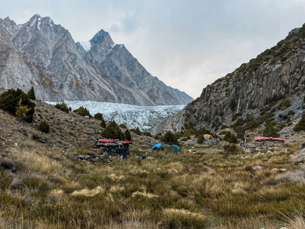 Lower Patundas Camp next to Passu Glacier