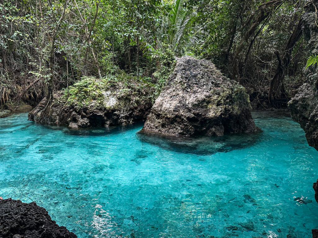 Turquoise blue Freshwater spring, Peleng Indonesia
