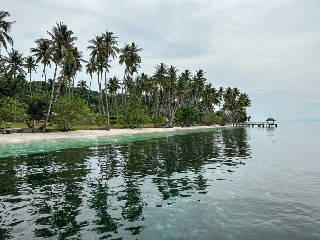 Poganda beach on a cloudy afternoon, Peleng, Indonesia