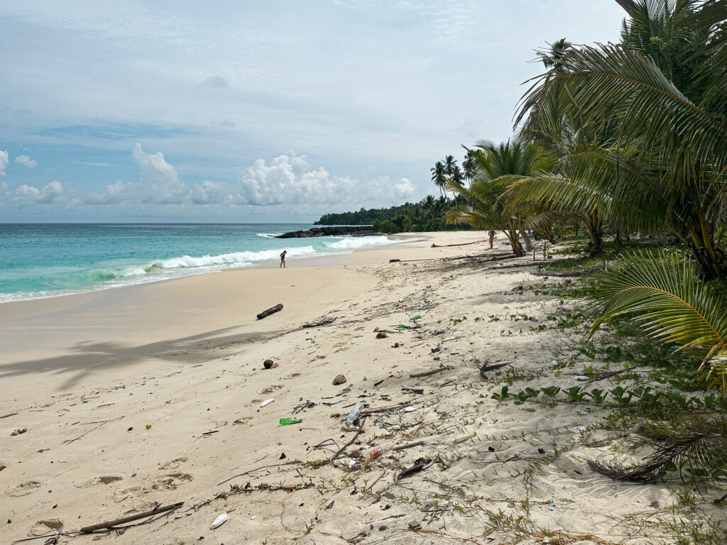 Mandel beach full of rubbish, Peleng, Indonesia