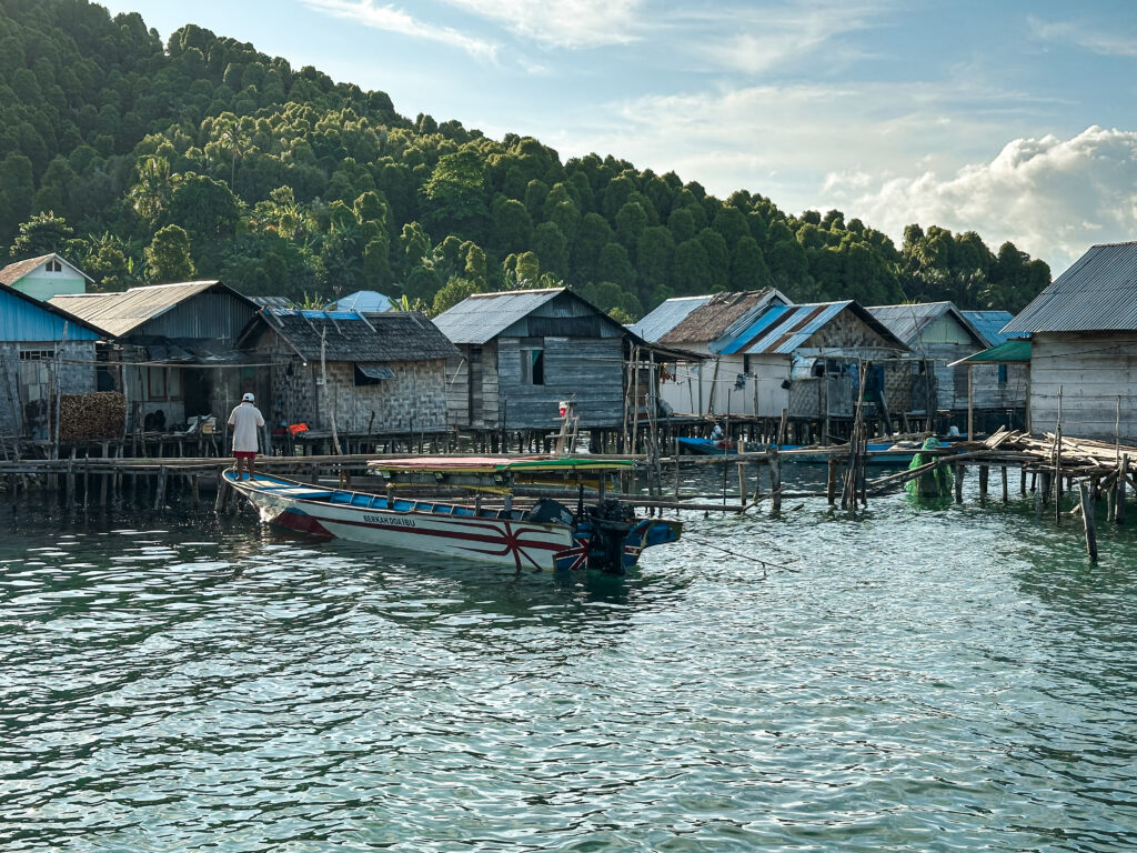 Bajo village with houses built on stilts, Banggai Laut, Indonesia