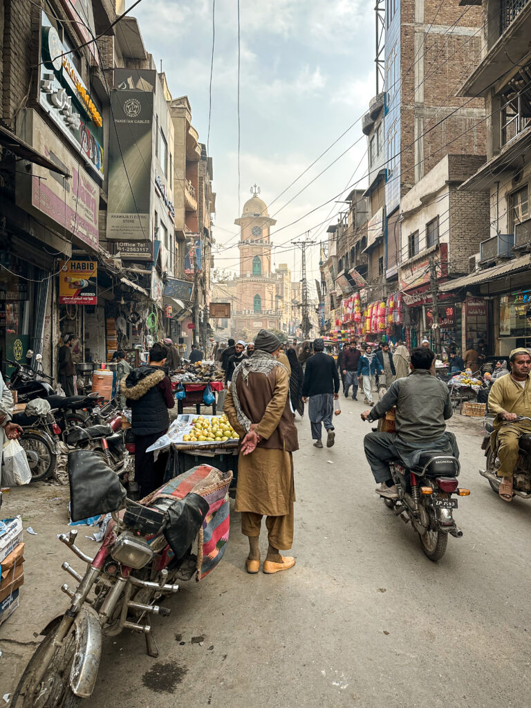 Bustling streets of the Qissa Khwani Bazaar in the old city in Peshawar, Pakistan