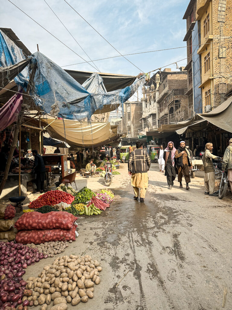 Local fresh vegetables in Qissa Khwani Bazaar in the old city in Peshawar, Pakistan