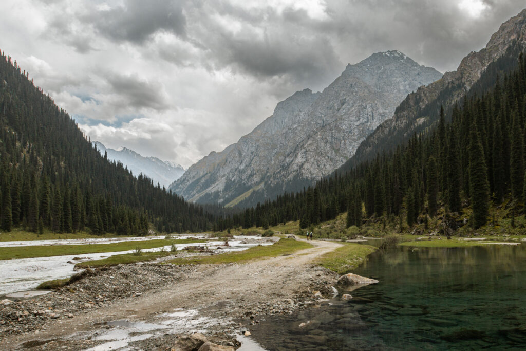 road going through Karakol valley, Kyrgyzstan