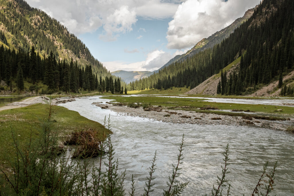 river going through Karakol valley, Kyrgyzstan