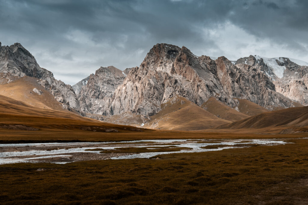 Remote and dramatic landscapes of Kok-Kiya Valley, Kyrgyzstan