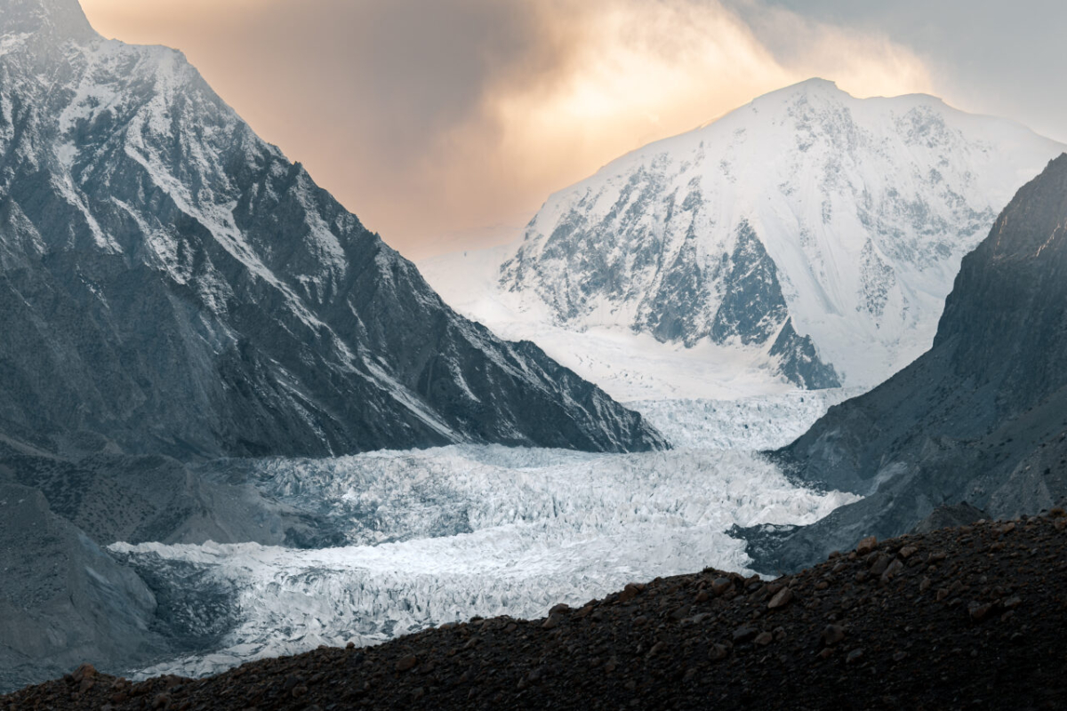 Passu Glacier at sunset in Gojal, Gilgit-Baltistan, Pakistan
