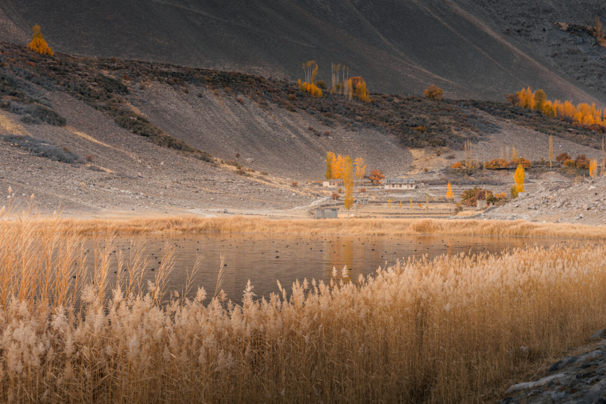 Borith Lake in autumn, in Gojal, Gilgit-Baltistan, Pakistan