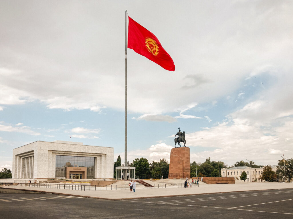 Ala-Too Square with Manas statue Bishkek city centre, Kyrgyzstan