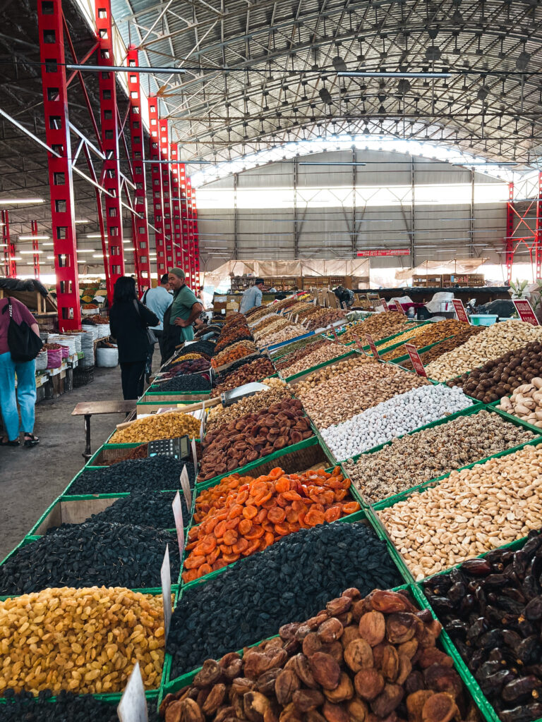 dried fruits stall Osh Bazaar Bishkek, Kyrgyzstan