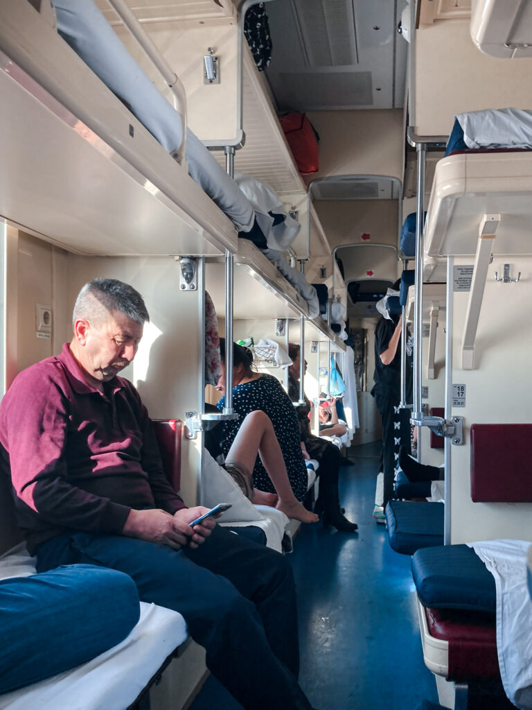 Platzkart in a soviet-era train across Kazakhstan, travelling Kazakhstan by train