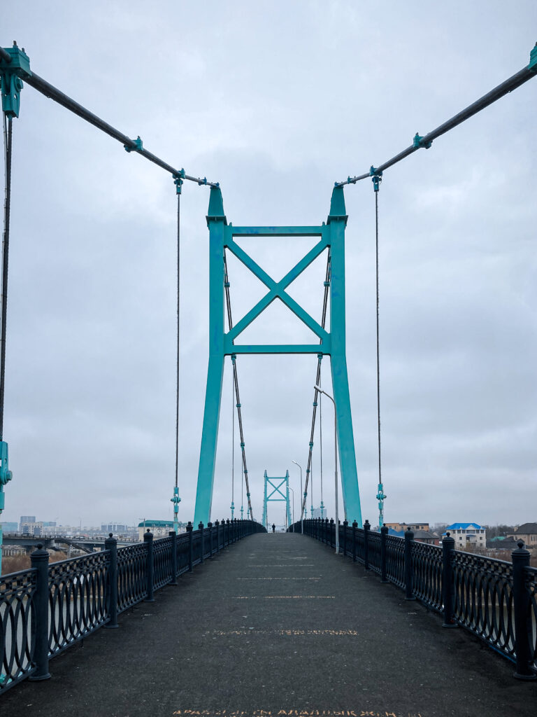 Bridge crossing the Ural River in Atyrau