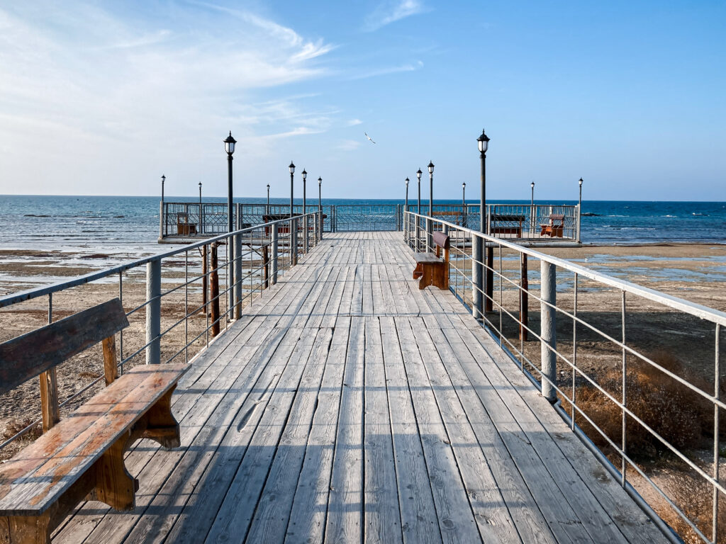 Caspian Sea in Aktau, travelling Kazakhstan by train