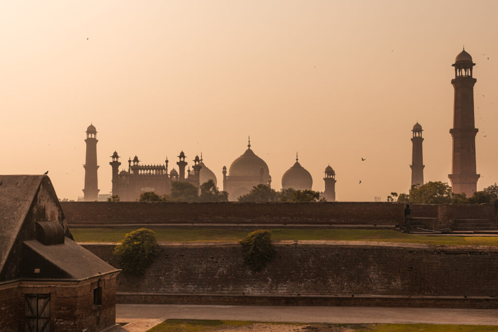 Badshahi Mosque seen from Lahore Fort sunset, What to do in Lahore, Lahore travel guide, Pakistan